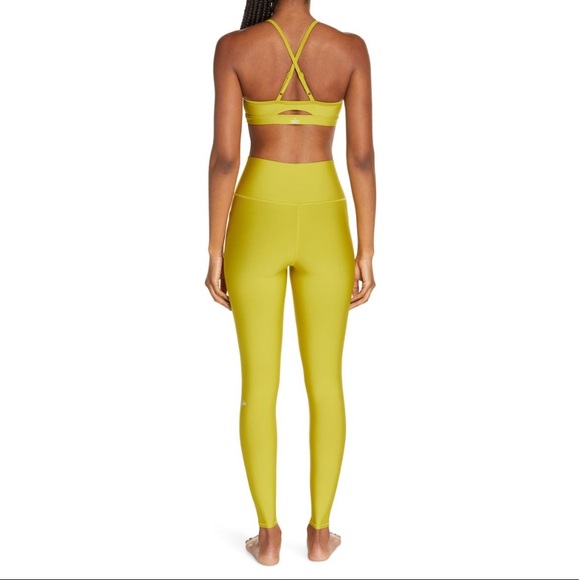 Alo Airlift High Waist Leggings Chartreuse - Picture 8 of 13